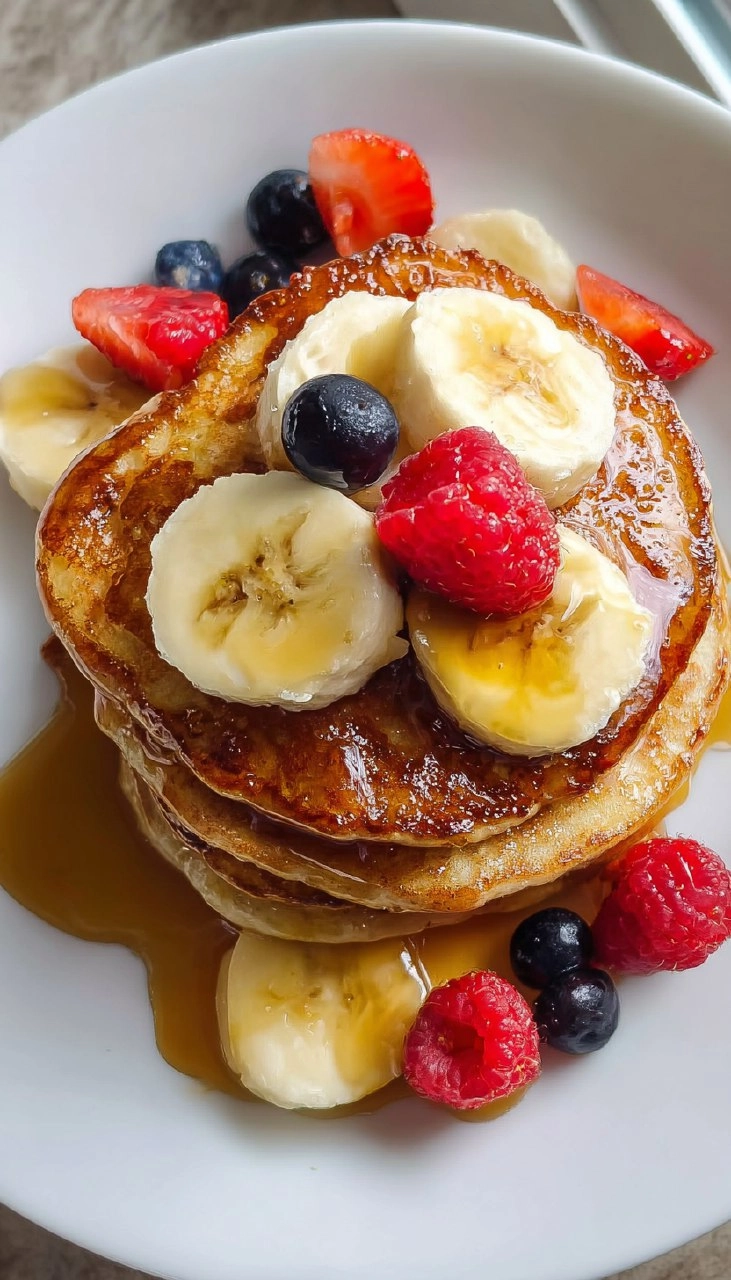 Banana Cottage Cheese Pancakes