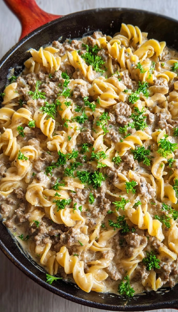 One Pot Beef Stroganoff