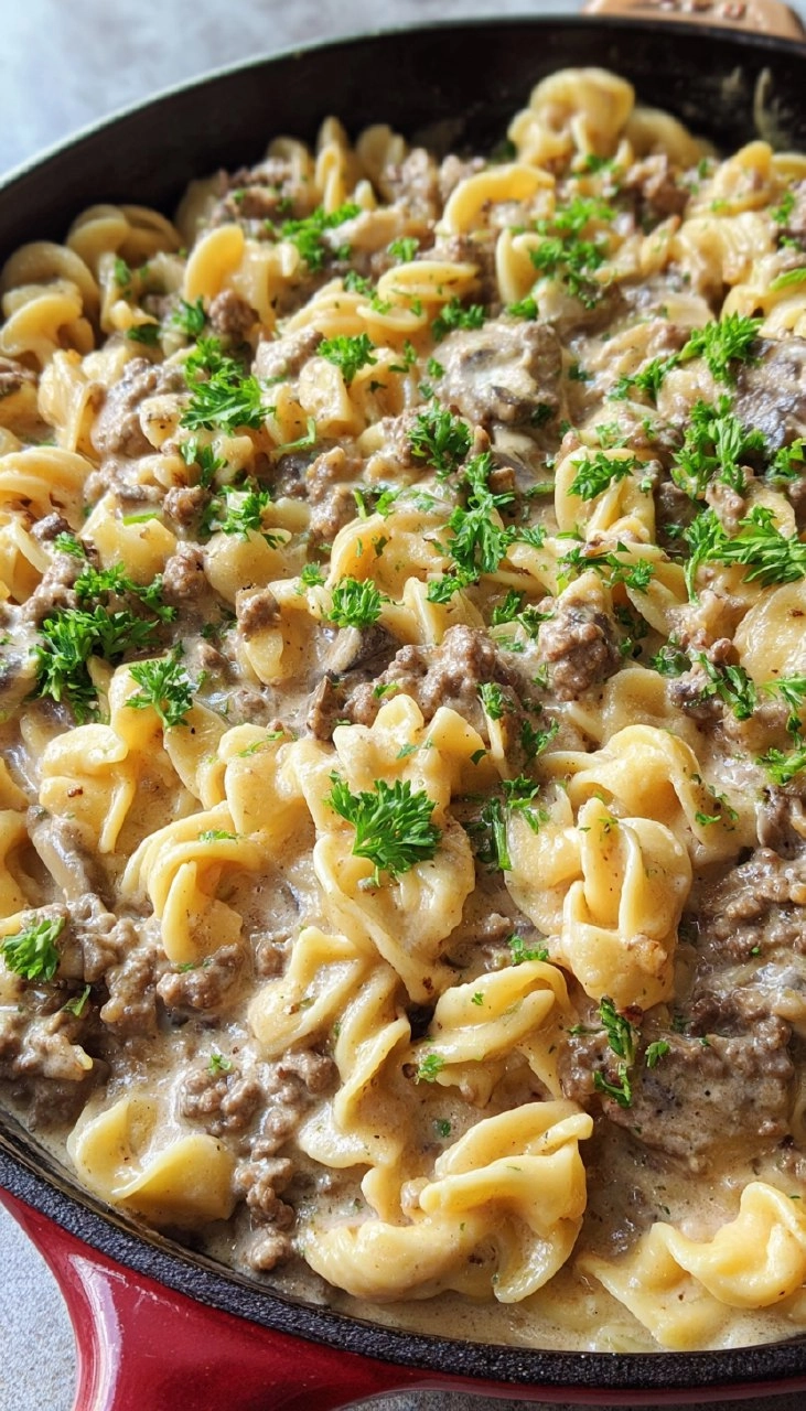 One Pot Beef Stroganoff