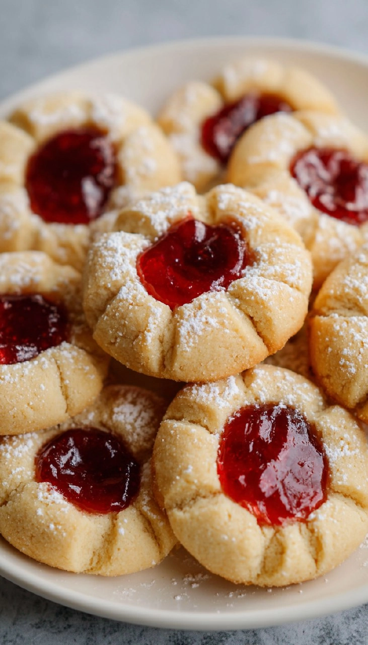 Valentine's Day Thumbprint Cookies with Jam