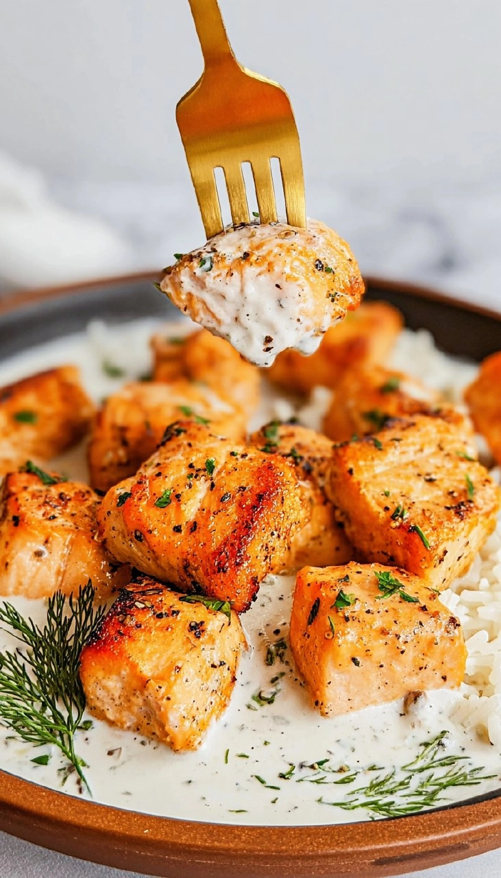 Air Fryer Salmon Bites with Creamy Lemon Dill Sauce 85 Air Fryer Salmon Bites with Creamy Lemon Dill Sauce