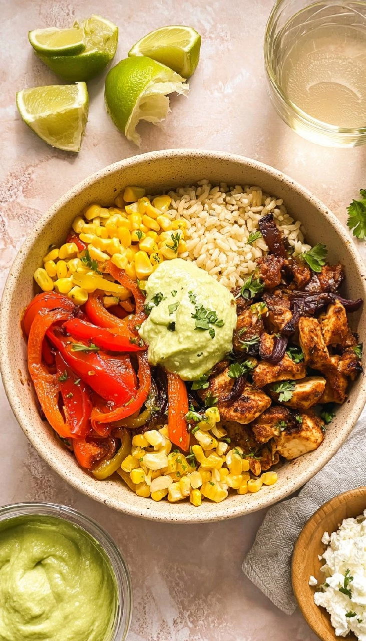 Air Fryer Chicken Fajita Bowl