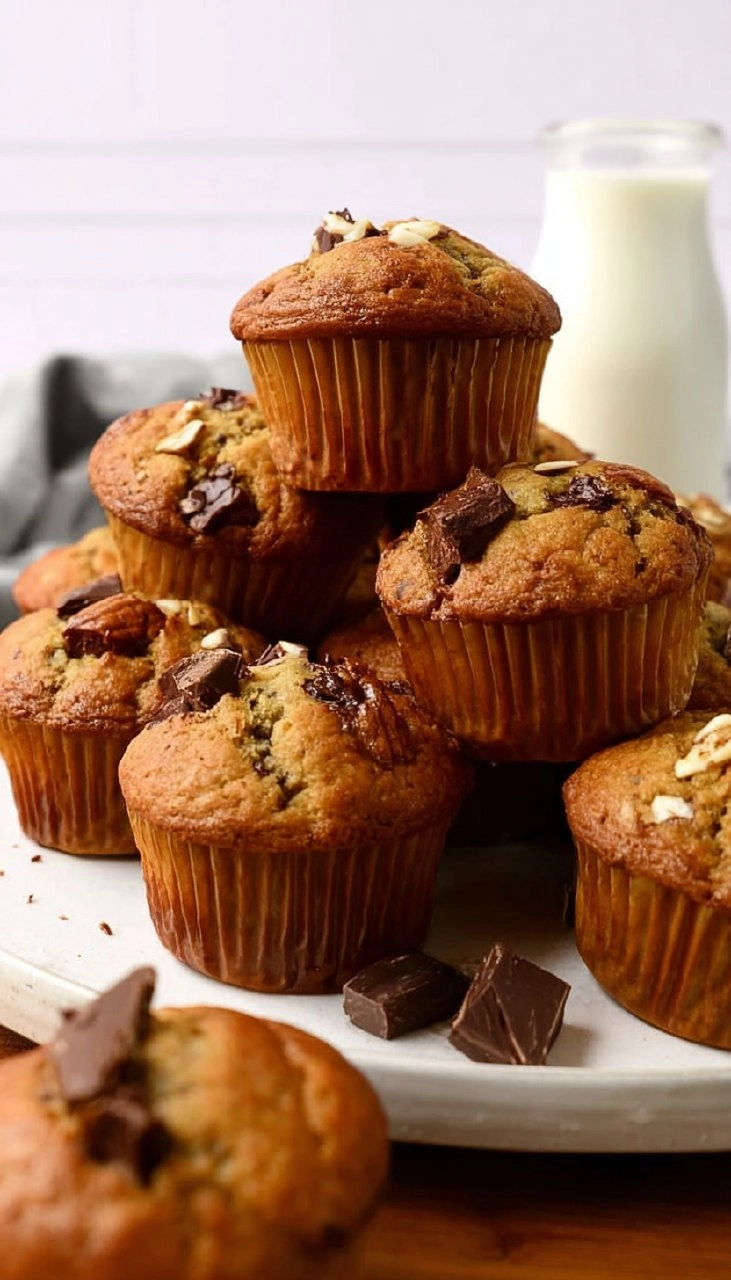 Chocolate Chunk Banana Muffins