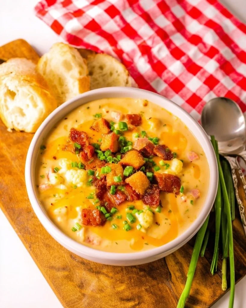 Slow-Cooker-Cheesy-Ham-Cauliflower-Soup-Recipe