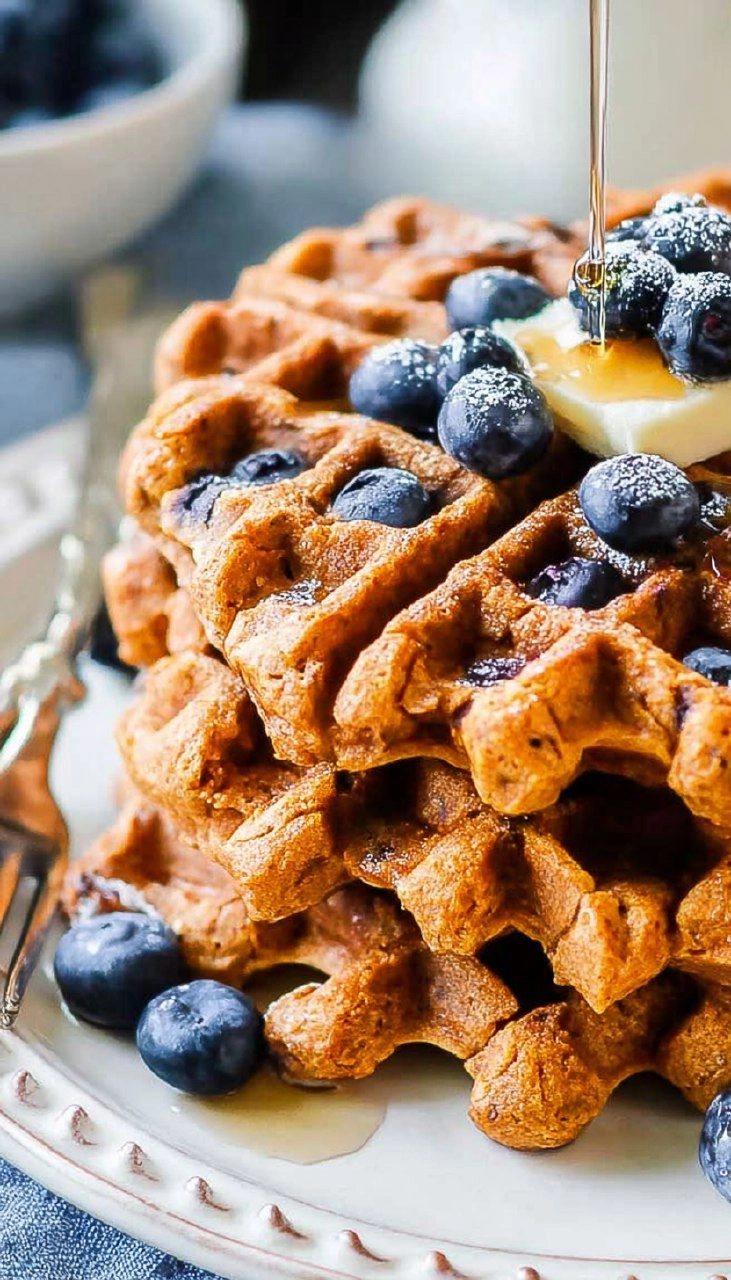 Sweet Potato Blueberry Banana Waffles