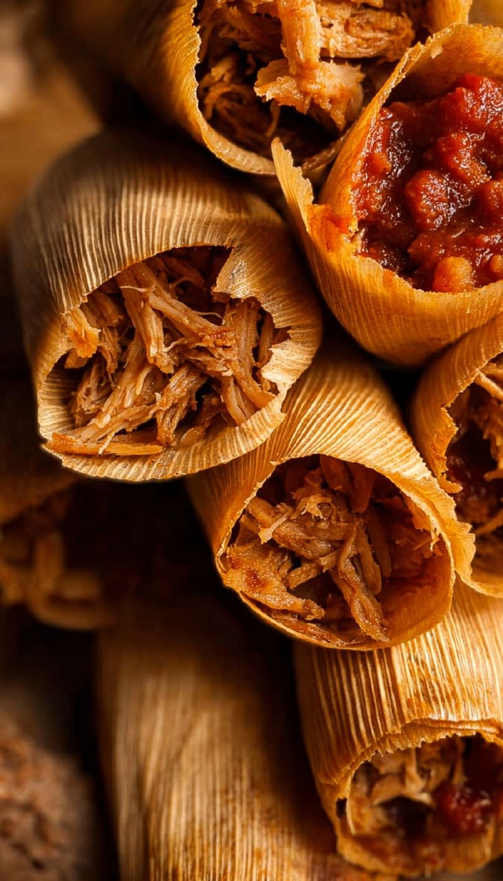 Beef Tamales with Red Sauce