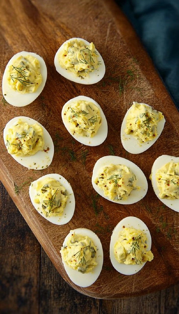 Zesty Dill Pickle Deviled Eggs Appetizer